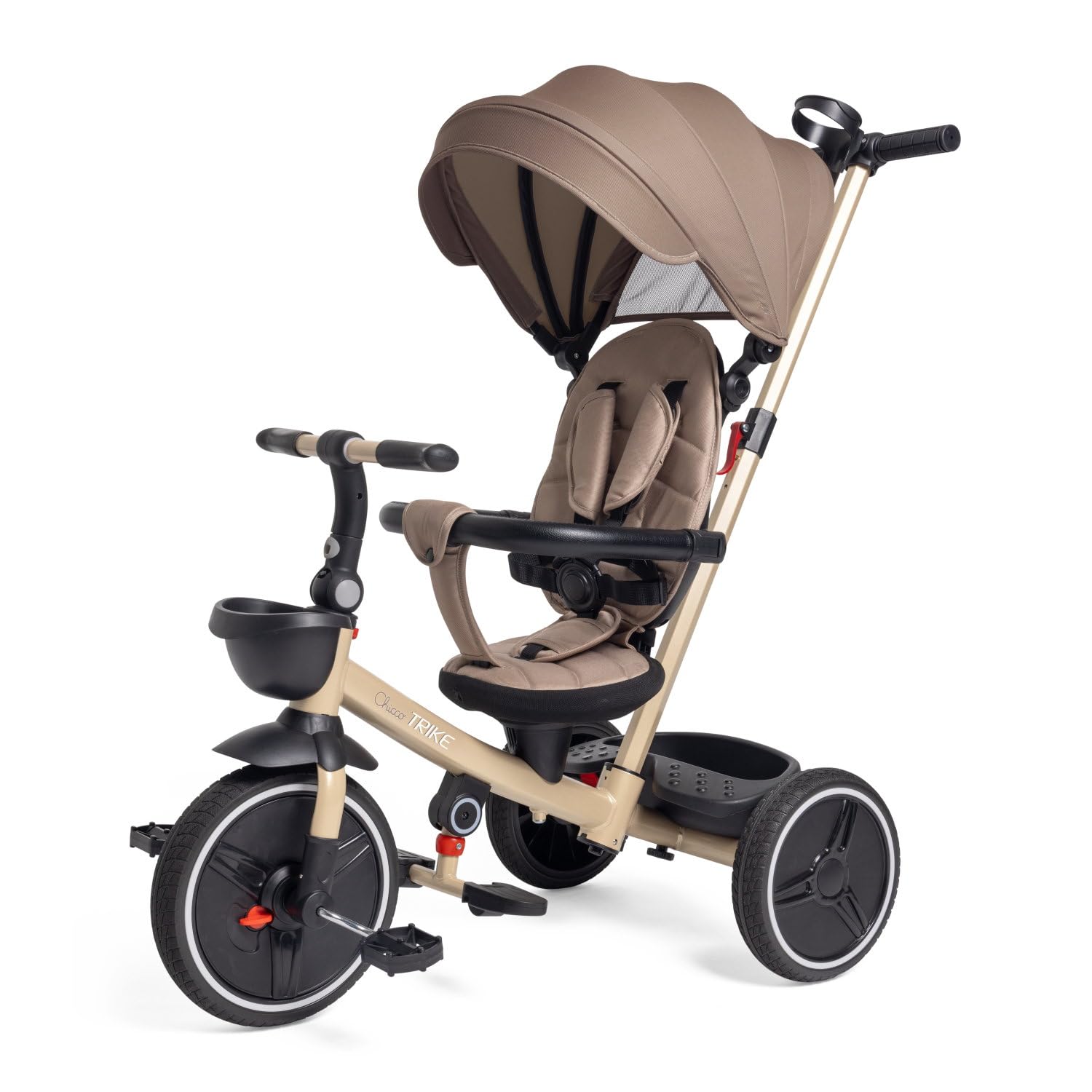 Chicco Jeu Tricycle 4 en 1 pour Enfants de 6 Mois à 4 Ans - Évolue avec la Croissance de l'Enfant, Capote Amovible, Roue
