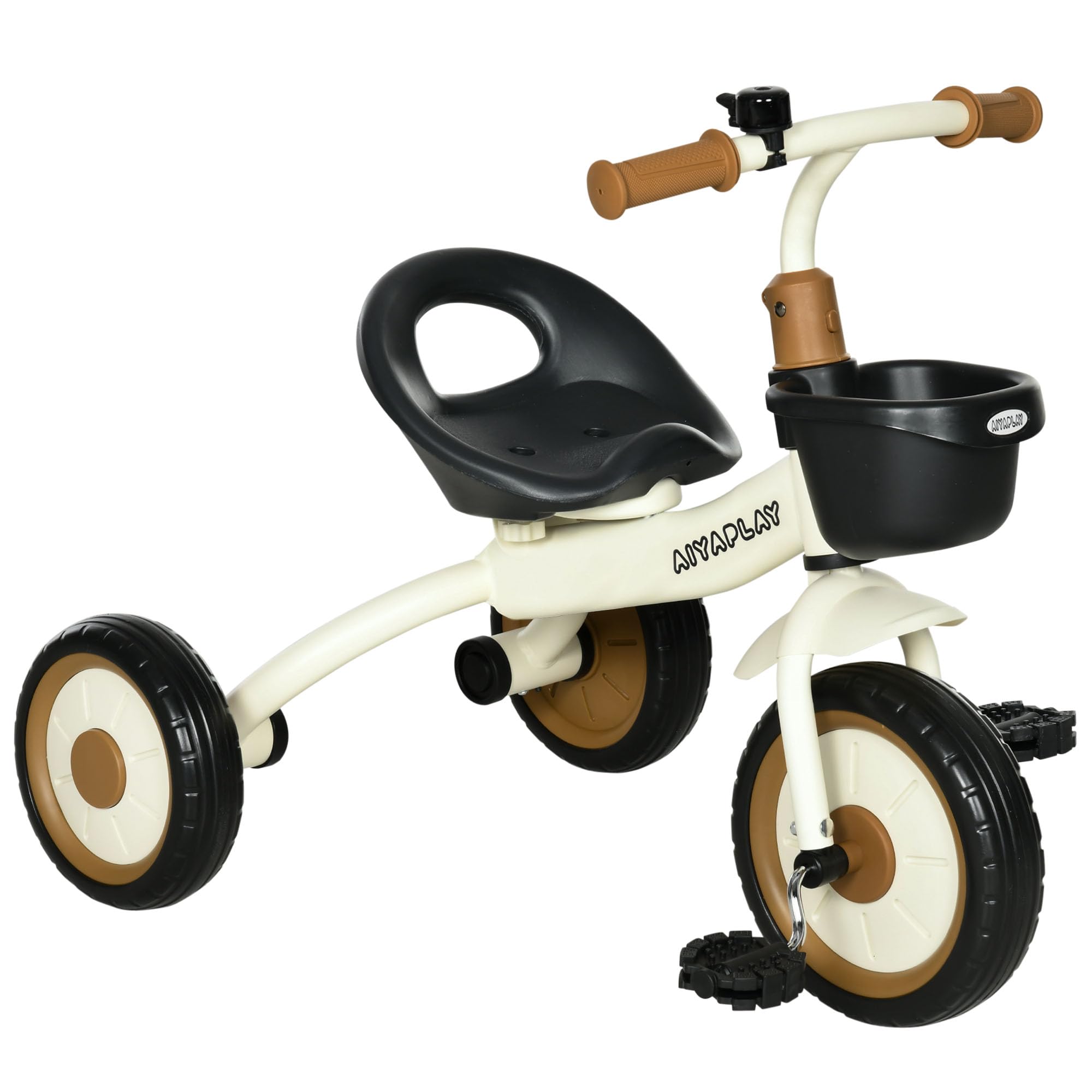 AIYAPLAY Tricycles pour Enfants - Blanc | Selle Régionale avec Dossier | Idéal pour Enfants de 2 à 5 Ans | Avec Sonnette